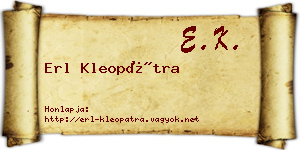 Erl Kleopátra névjegykártya